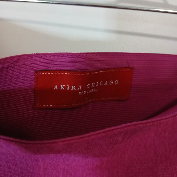 Akira Chicago Red Label Mini Skirt Women's Size L Pink Stretchy Bodycon - Picture 6 of 6